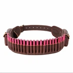 Tourbon Kannella Real Ġilda Bandolier Strap Cartridge Bullet Ammo Belt għal 20 GA