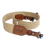 Gun tal-Kaċċa Tourbon Sling Strixxi tal-Ġilda Rifle Shotgun Ta 'l-Ispalla Iċ-Ċinturin ta' l-Isparar Li Jġorr Bil-Bokkla tar-Brass 86-129CM